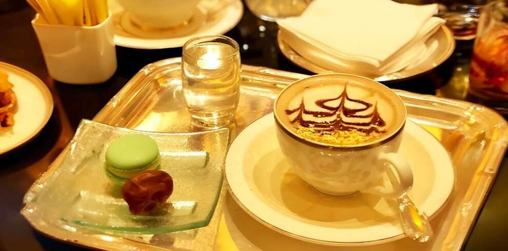 Emirates Palace Hotel Gold Coffee Image for Dubai Tourism at Habibi Tourism