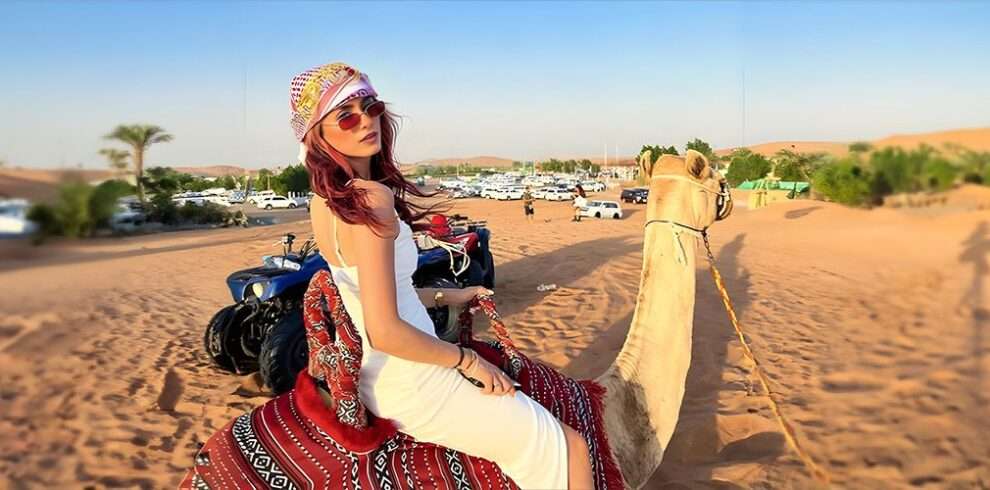 Evening Camel Ride Desert Safari Image for Dubai Tourism at Habibi Tourism